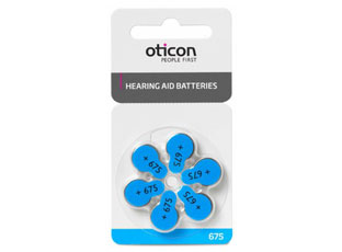 Батарейки Oticon размер 675 для слухового аппарата