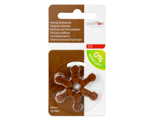 Батарейки Audifon №312 (Германия) для слуховых аппаратов