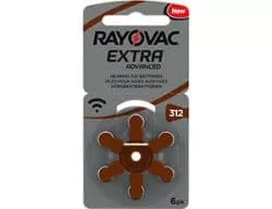 Батарейки для слухового аппарата Rayovac Extra 312